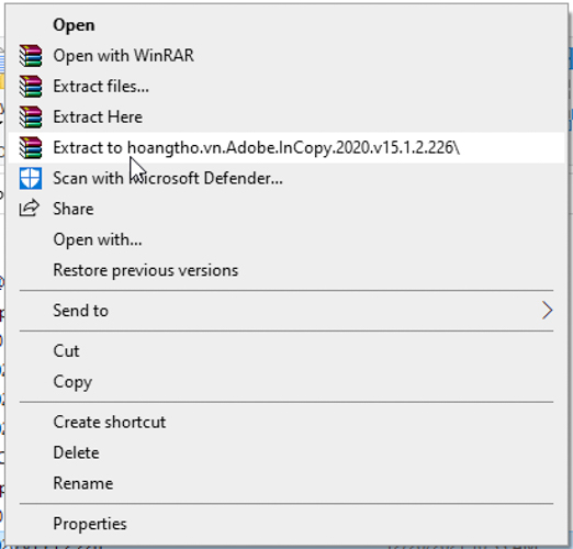 Giải nén file Adobe InCopy CC 2020