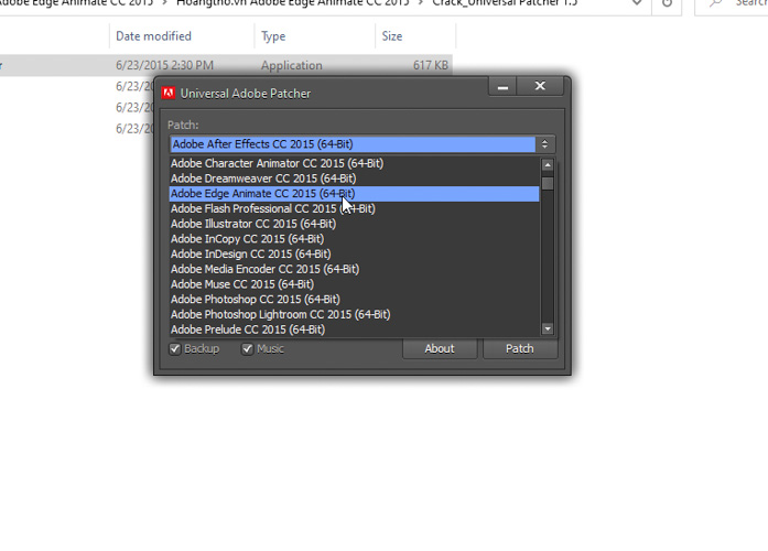 Kéo tìm Adobe Animate CC 2015