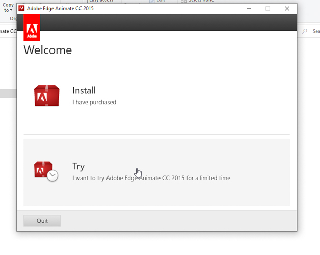 Tiếp tục chọn Try