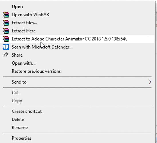 Giải nén Adobe Character Animator CC 2018