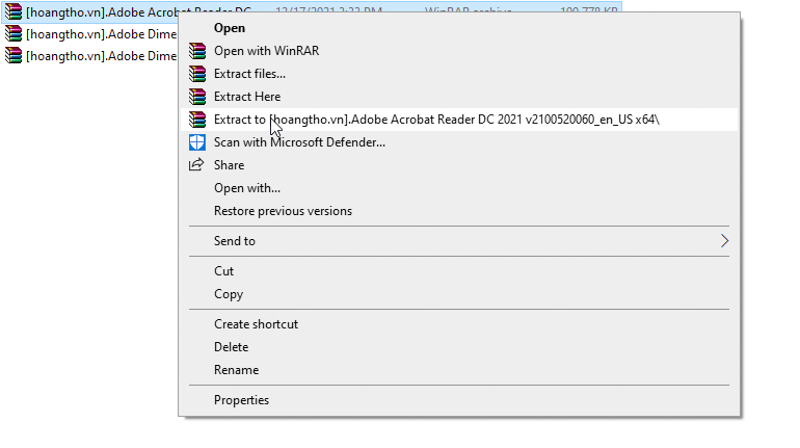 Giải nén file Adobe Dimension CC 2021
