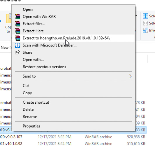 Giải nén file Adobe Prelude CC 2019