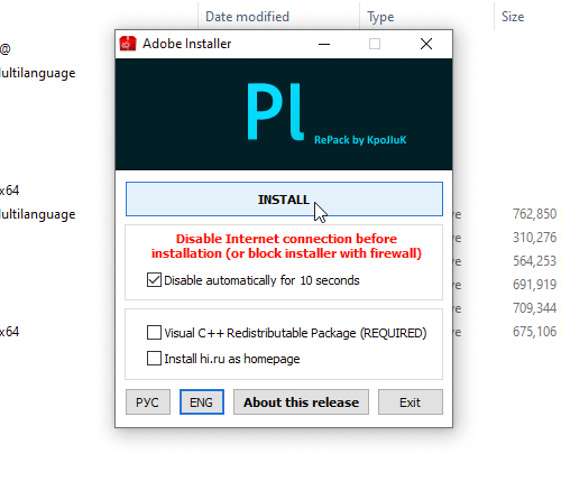 Bỏ tích như hình nếu đã có Visual C++ rồi chọn Install