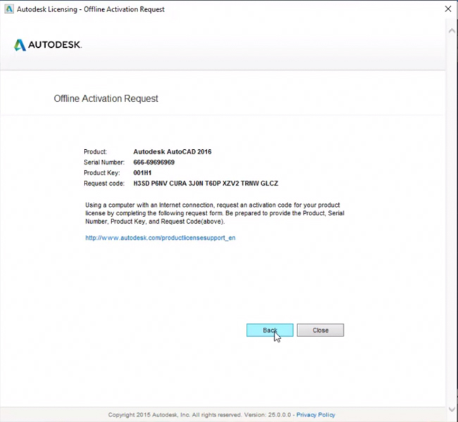 Chọn Back 2 lần rồi chọn lại Activate