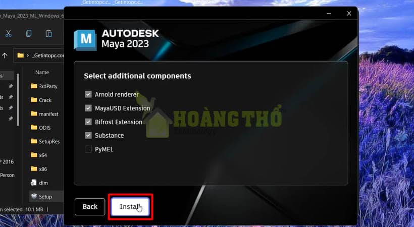 Chọn Install nha.