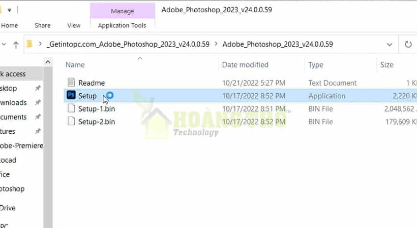 Chạy file Setup adoeb photoshop 2023