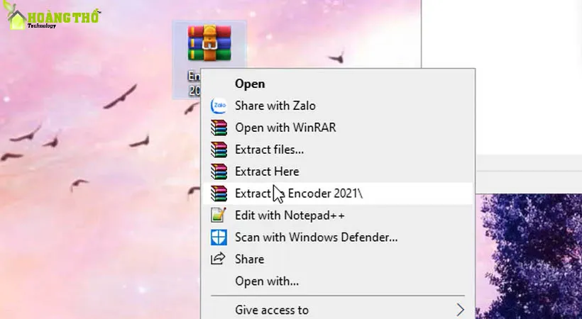 Giải nén file vừa mới tải Encoder 2021.