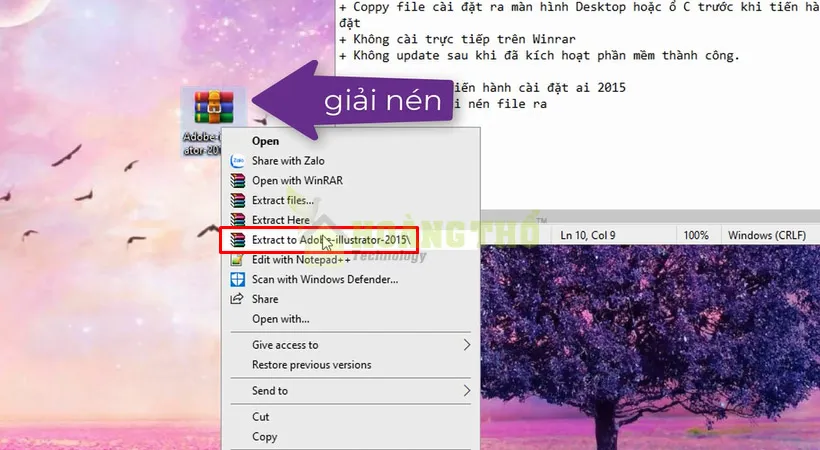 Giải nén sau khi tải Adobe Illustrator 2015.