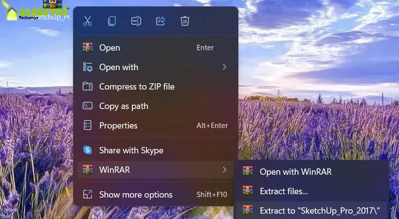 Giải nén file vừa mới tải Sketchup 2017