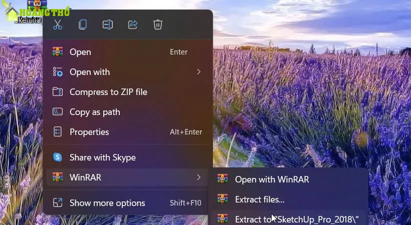 Giải nén file vừa mới tải Sketchup 2018.