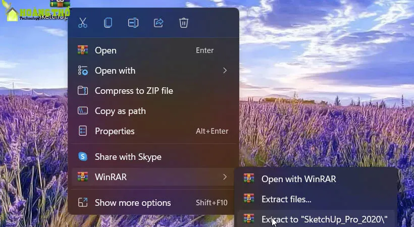 Giải nén file vừa mới tải Sketchup 2020
