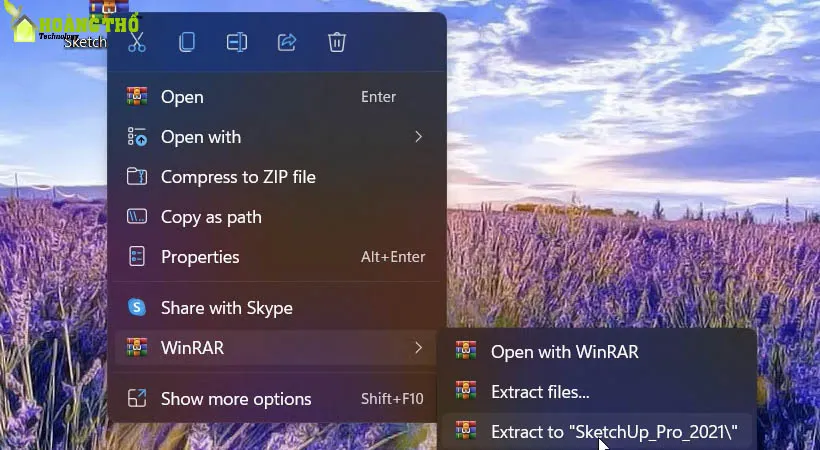 Giải nén file vừa mới tải Sketchup 2021.