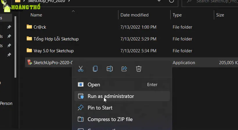 Khởi chạy file Setup vừa mới tải Sketchup 2020.