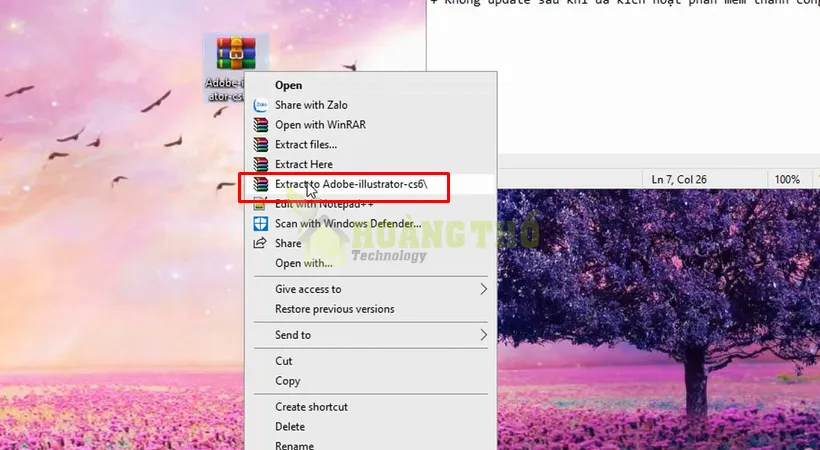 Giải nén khi đã tải Adobe Illustrator CS6