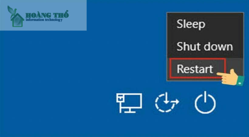 Nhấn giữ phím tắt restart lại máy